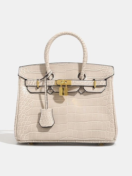 Shiny Crocodile Leather Handbag