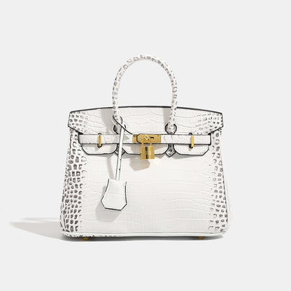 Shiny Crocodile Leather Handbag