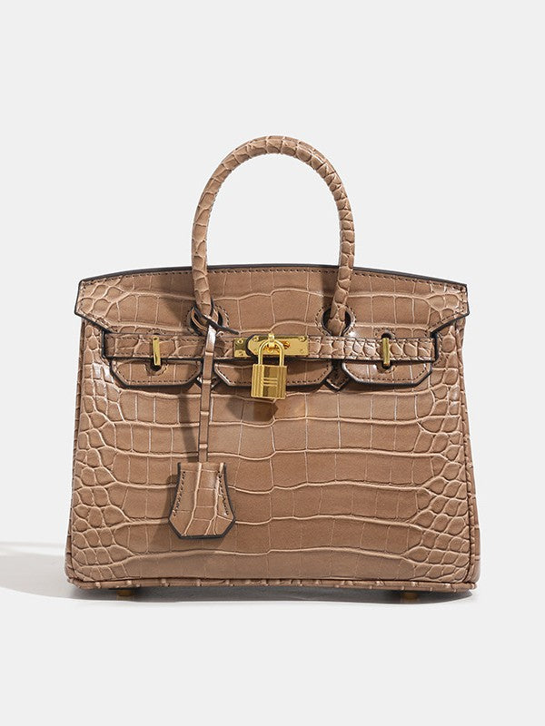 Shiny Crocodile Leather Handbag