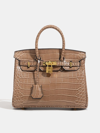Shiny Crocodile Leather Handbag