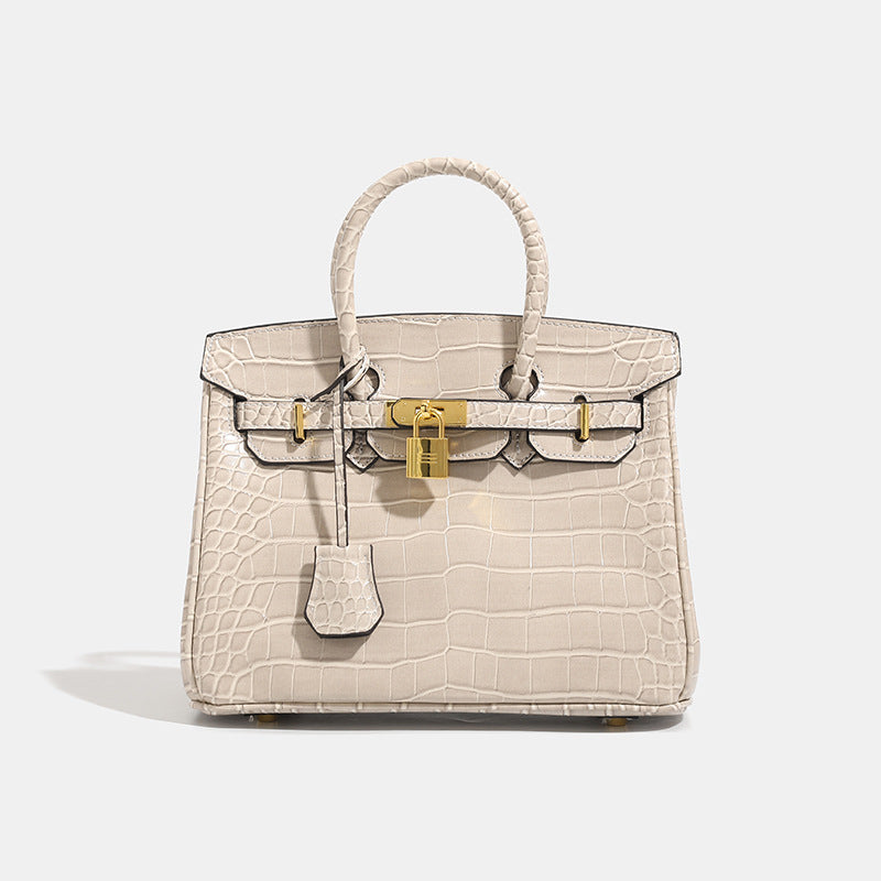 Shiny Crocodile Leather Handbag