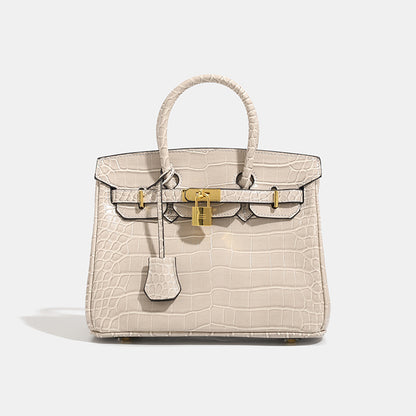 Shiny Crocodile Leather Handbag