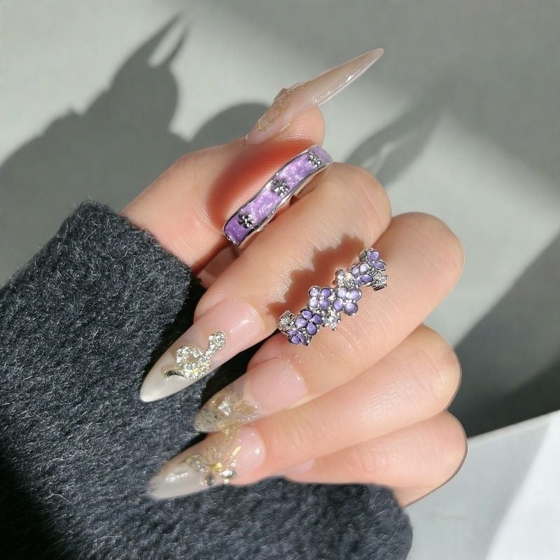 Purple Floral Ring