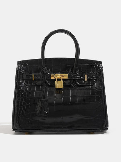 Shiny Crocodile Leather Handbag