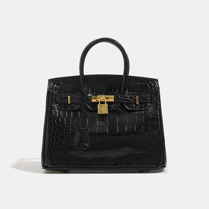 Shiny Crocodile Leather Handbag