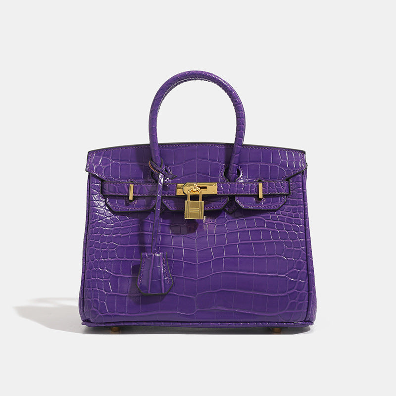 Shiny Crocodile Leather Handbag
