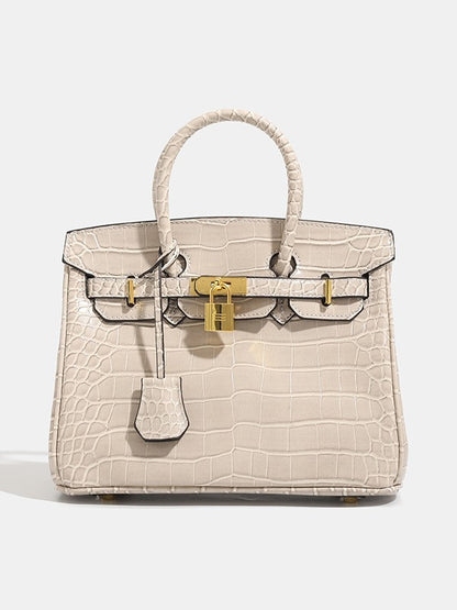 Shiny Crocodile Leather Handbag