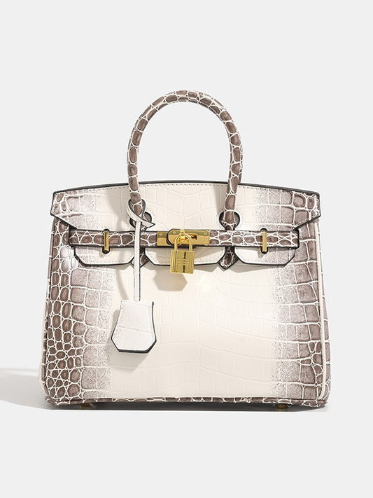 Shiny Crocodile Leather Handbag