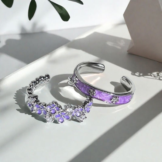 Purple Floral Ring