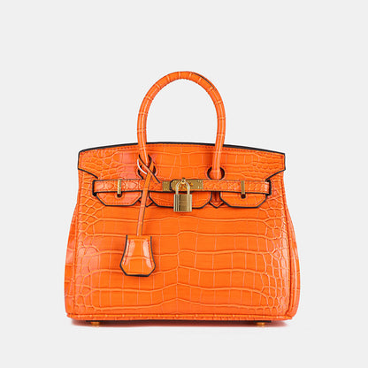Shiny Crocodile Leather Handbag